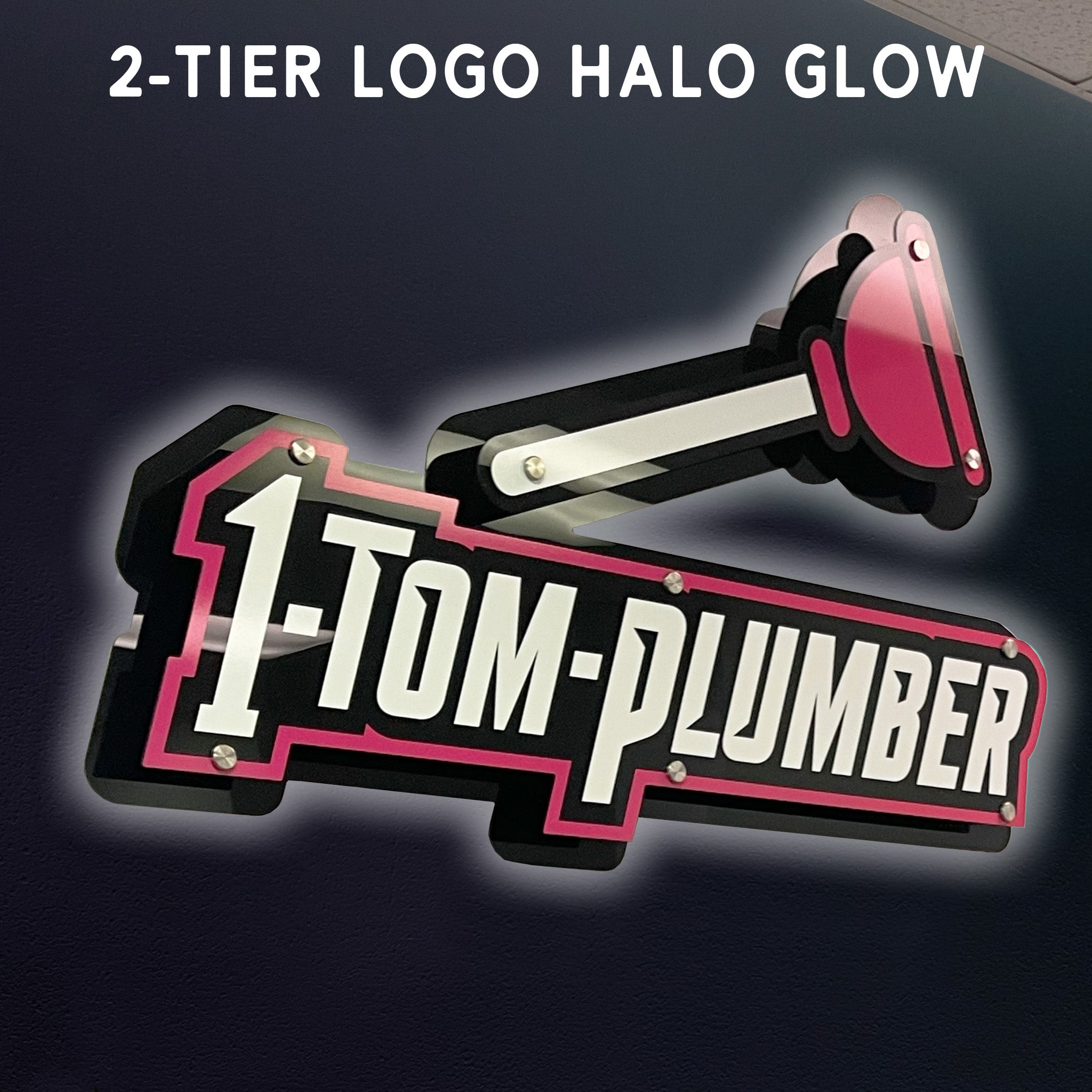 1-Tom-Plumber 2-Tier Acrylic Logo